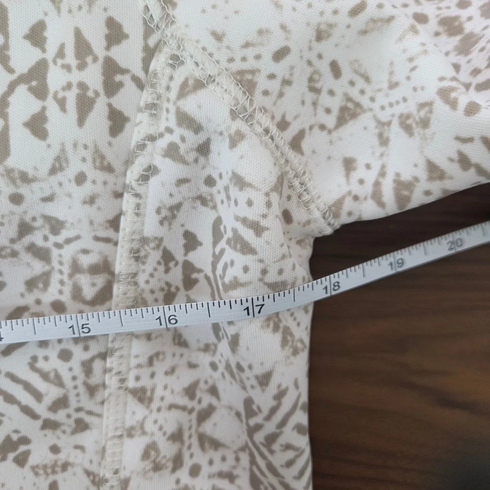 Billabong Women's S Full Zip Hoodie Brown Cream Geometric Print Fleece